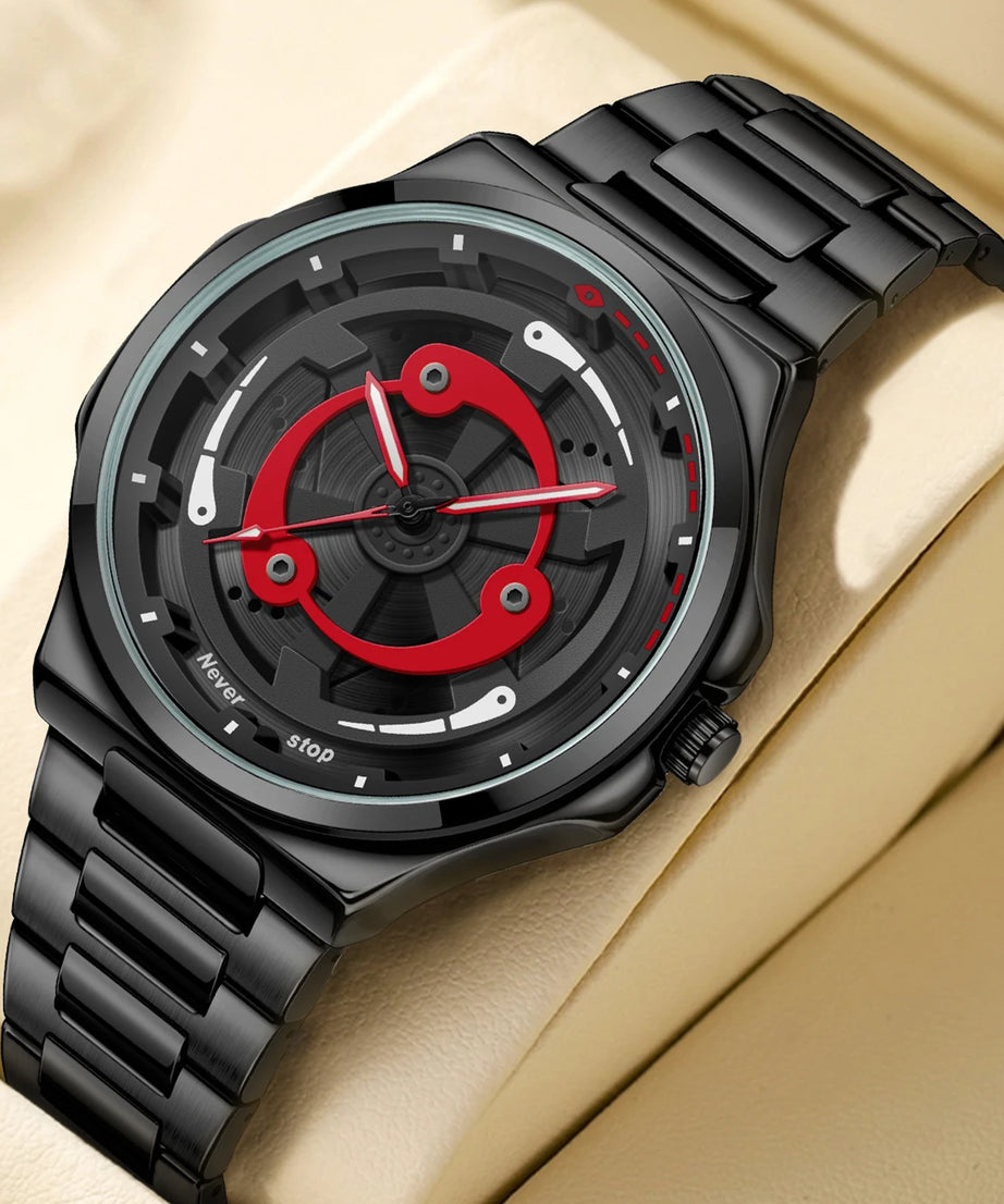 Naruto Anime - Sharingan Rotary Dial Watch – 3D Anime Quartz Waterproof Men’s Luxury Watch