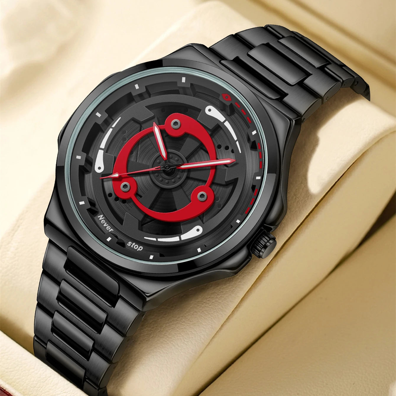 Naruto Anime - Sharingan Rotary Dial Watch – 3D Anime Quartz Waterproof Men’s Luxury Watch