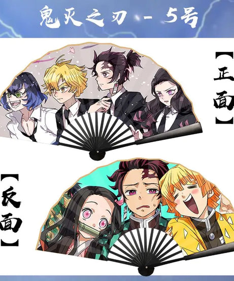 Demon Slayer double-sided character silk 10-inch folding fan, anime , stylish and personalized, birthday gift for friends