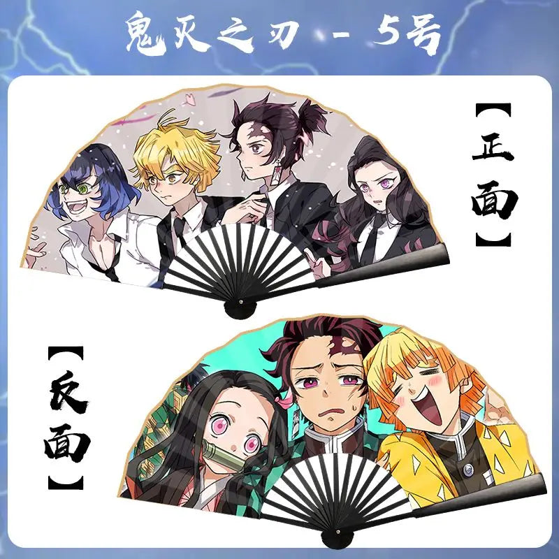 Demon Slayer double-sided character silk 10-inch folding fan, anime , stylish and personalized, birthday gift for friends
