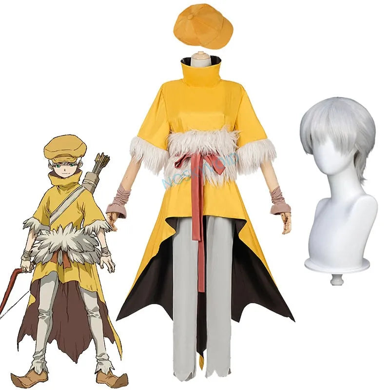 Ukyo Saionji Cosplay Set – Dr. Stone Anime Costume with Wig & Hat (Unisex, Halloween/Comic-Con)