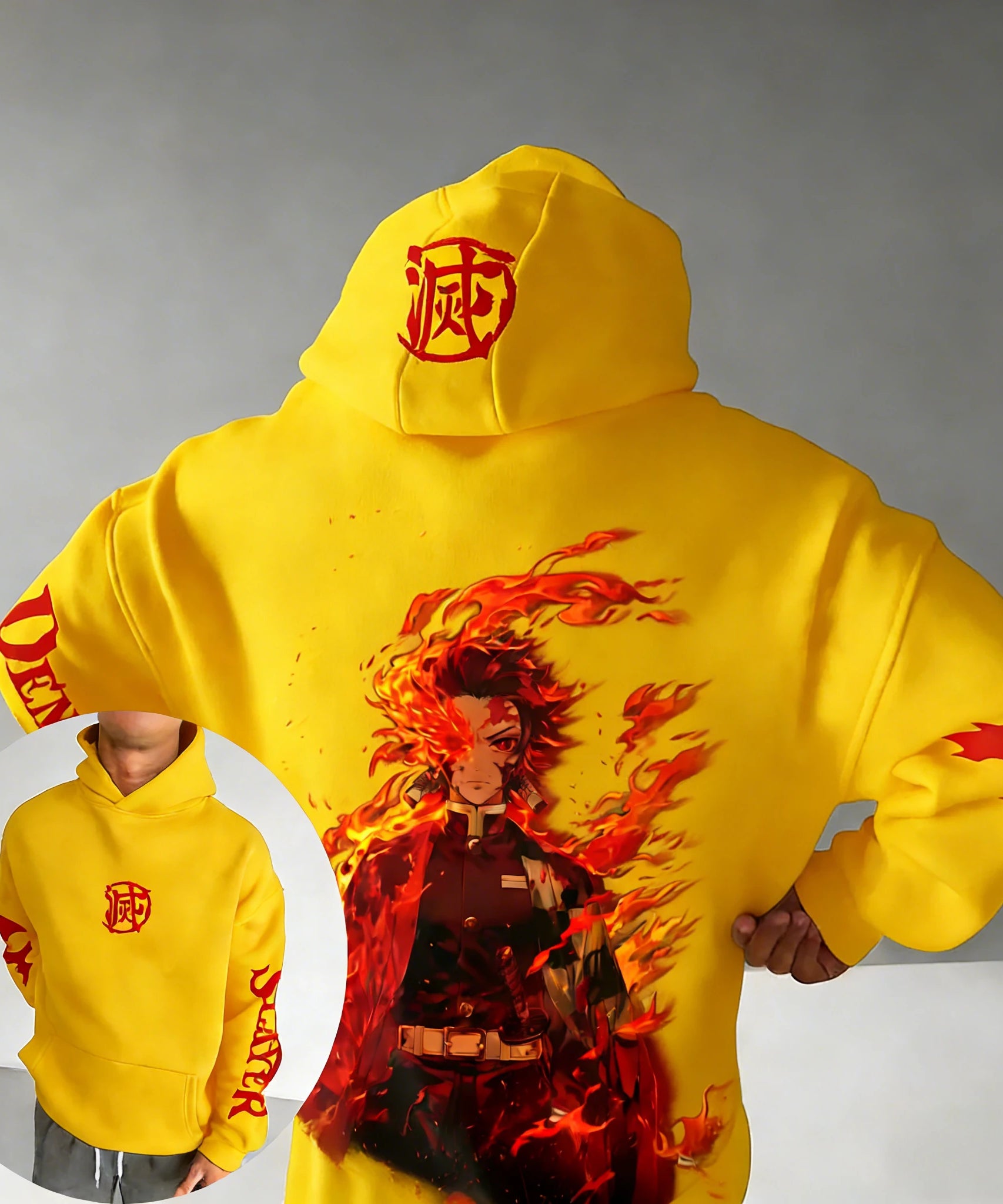 Demon Slayer Spring/Summer Unisex Hoodie New Tanjirou Anime Printed Street Hip Hop Oversized Loose Casual Parent-child Top