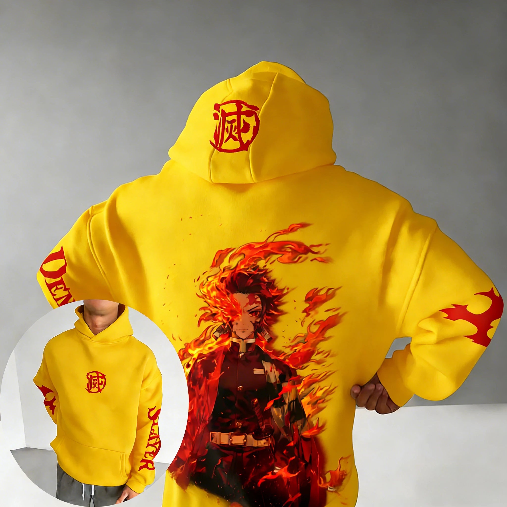 Demon Slayer Spring/Summer Unisex Hoodie New Tanjirou Anime Printed Street Hip Hop Oversized Loose Casual Parent-child Top