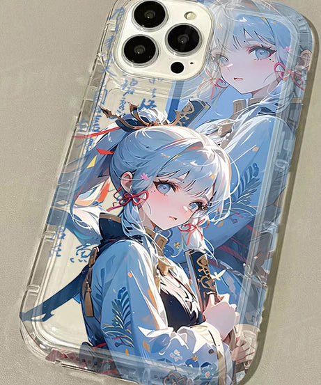 Genshin Impact Kamisato Ayaka Case for iPhone 15 14 13 12 11 Pro Max XR XS X 8 7 6 6S Plus SE 2020 Shockproof Transparent Cover