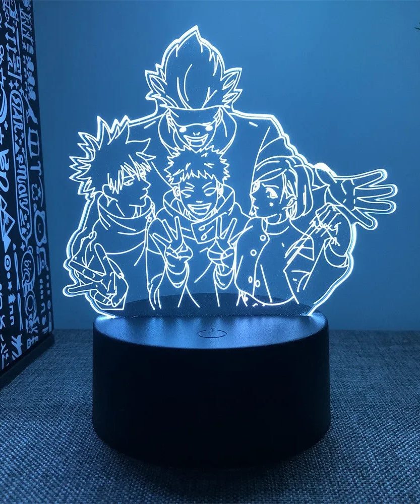 3D Anime Lamp Jujutsu Kaisen Led Night Light RGB Table Lamps Satoru Gojo Action Figure Kids Bedroom Desk Home Decor Friend