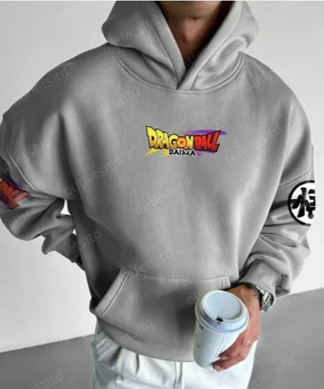 Vintage Anime Dragon Ball Goku Oversized Men's Hoodie Y2k Clothes Sweatshirt Autumn Sweater Loose Cotton Women Long Sleeve Tops