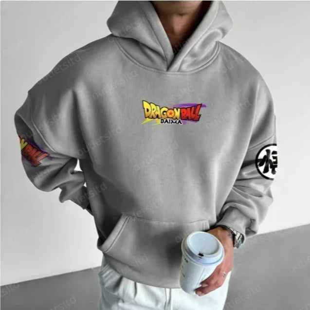 Vintage Anime Dragon Ball Goku Oversized Men's Hoodie Y2k Clothes Sweatshirt Autumn Sweater Loose Cotton Women Long Sleeve Tops