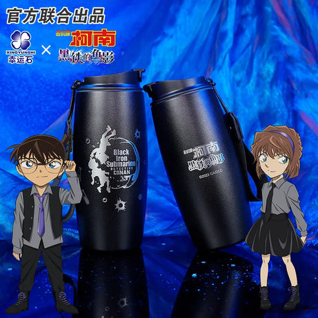 Detective Conan Black Iron Submarine Anime Water Bottle Glass