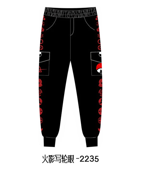 New Anime Peripherals Casual Pants Uzumaki Naruto Uchiha Sasuke Uchiha Itachi Hatake Kakashi Sweatpants Trousers Slacks Overalls
