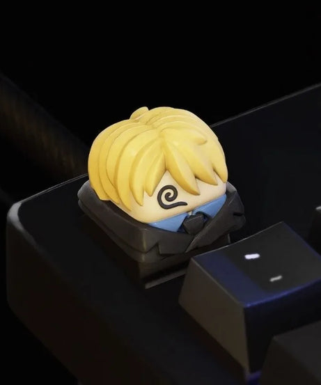 Monkey· D·Luffy cool creative personality kawaii anime peripheral cross axis universal Q version three-dimensional keyboard cap