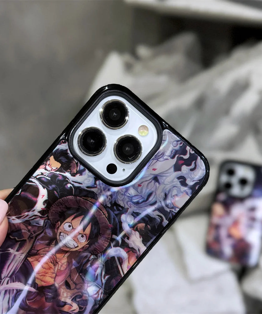 Cute One Piece Luffy 3D Changing Visual Silicone For Magsafe Magnetic Cases For iPhone 16 15 14 13 12 17Pro Max Shockproof Cover