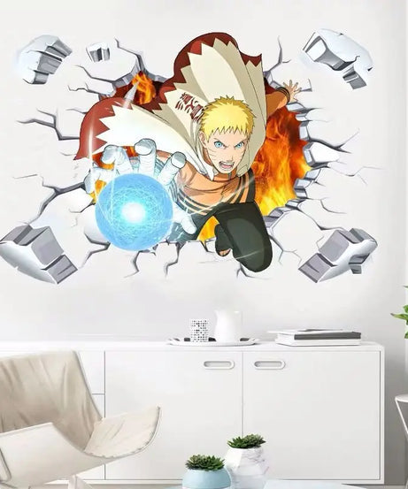 Naruto 3D Stereoscopic Wall Sticker Personality Naruto Student Dormitory Poster Wallpaper Self Adhesive Interior Decoration