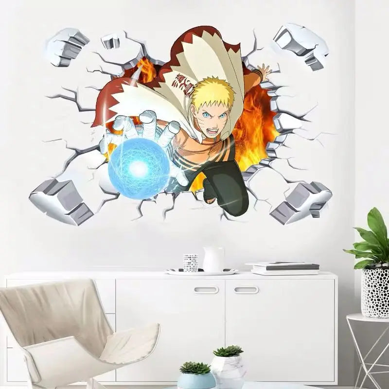 Naruto 3D Stereoscopic Wall Sticker Personality Naruto Student Dormitory Poster Wallpaper Self Adhesive Interior Decoration