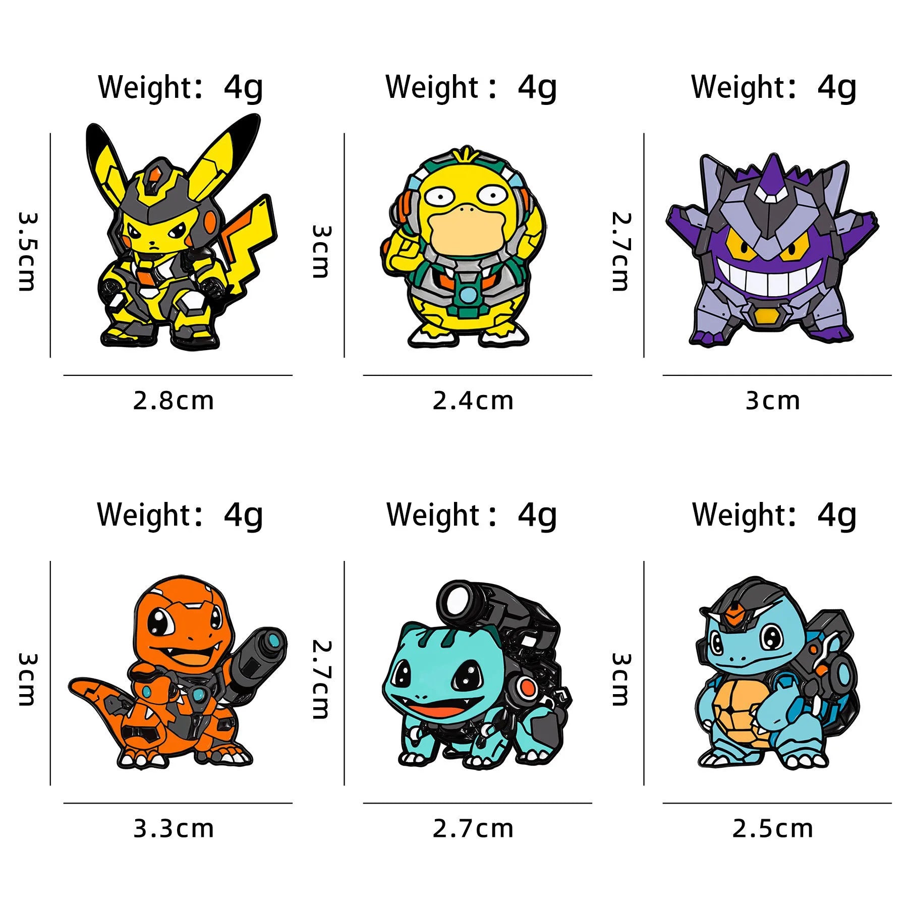 Anime Pokemon Enamel Pins Pikachu Squirtle Gengar Funny Cosplay Brooches Badges Lapel Pin Collection for Fans Accessory