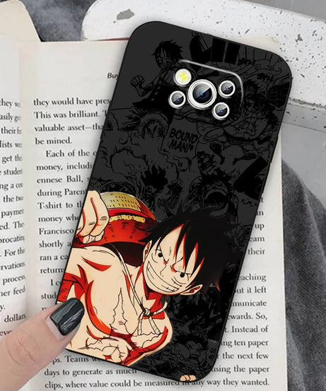 Anime Art One Piece Luffy For Xiaomi Mi Poco F5 F4 F3 X6 X5 X4 X3 M6 M5 M5S M4 M3 C65 Pro GT NFC 5G Black Back Phone Case