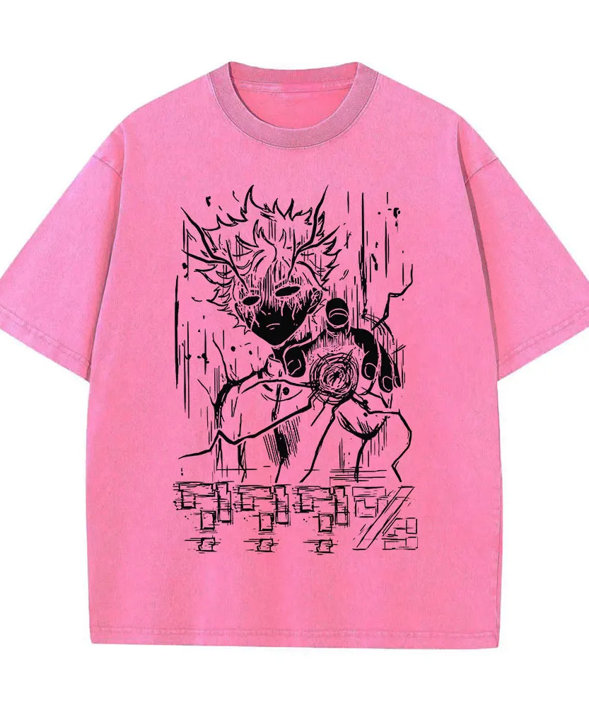 Mob Psycho 100 Vintage Graphic T-Shirt – Harajuku Streetwear Cotton Tee for Men