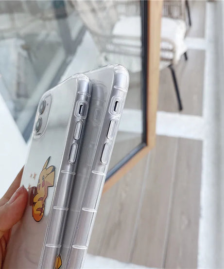 Pokemon Pikachu Phone Case for iPhone 13 12 11 14 15 Pro Max Clear Cover Case