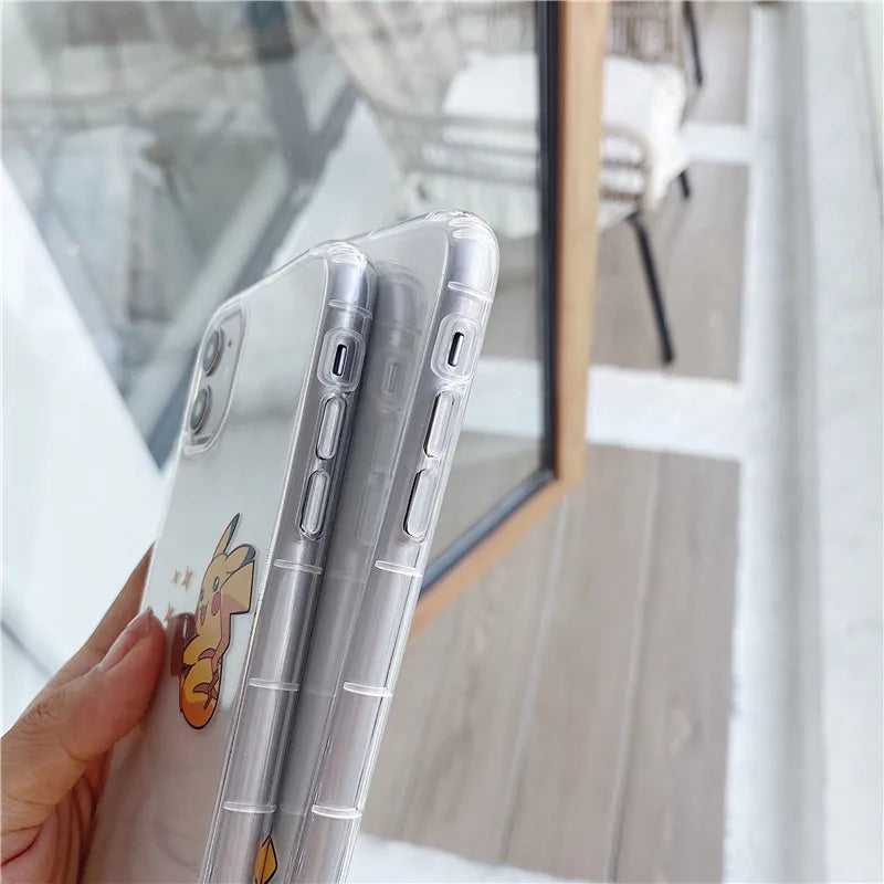 Pokemon Pikachu Phone Case for iPhone 13 12 11 14 15 Pro Max Clear Cover Case