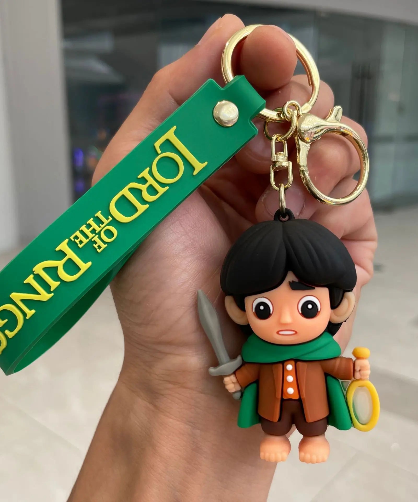 Movie Lord Rings Keychain Anime Doll Figure Car Keyring PVC Doll Pendent Bag Jewelry Accessories Toy Kid Xmas Decora Gift