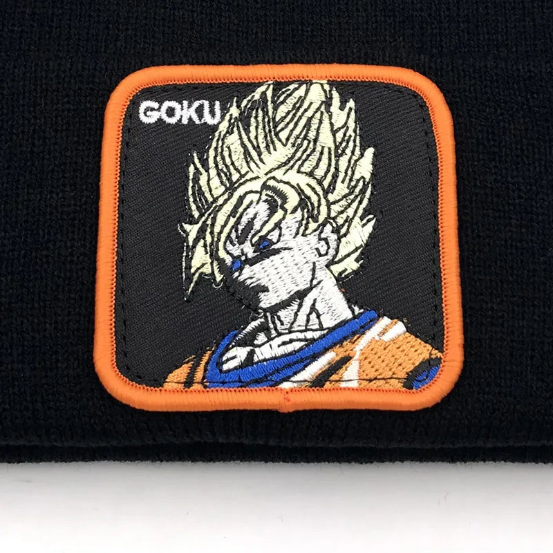 Autumn Winter Dragon Ball Knitted Cap Son Goku Vegeta  Warm Beanies Hat Adult Unisex Outdoor Embroidery Bonnet Christmas Gifts