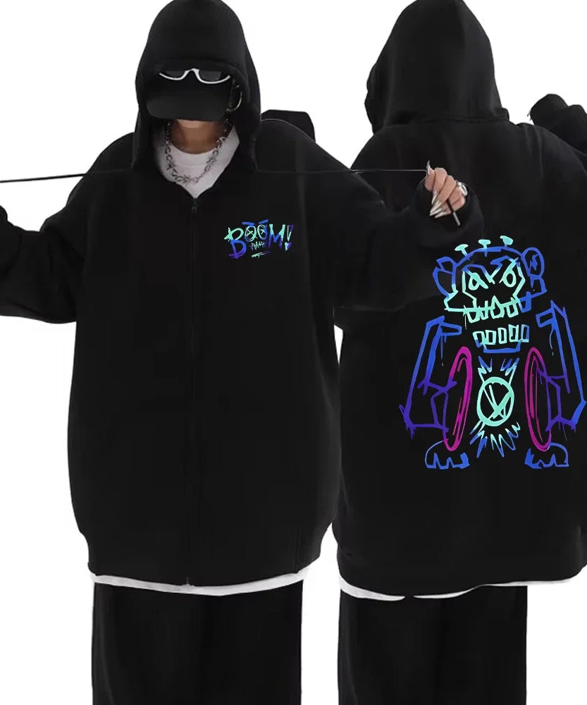 Arcane Jinx Zip Up Jackets Boom Game Lovers Graffiti Hoodies Harajuku Men Women Casual Long Sleeve Sweatshirt Hip Hop Streetwear
