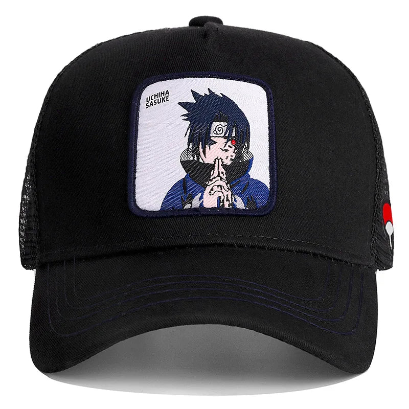 New Naruto Uchiha Summer Travel Peaked Men's Embroidery Hip-Hop Style Sun Visor Adjustable Trucker Mesh Cap Festive Gift