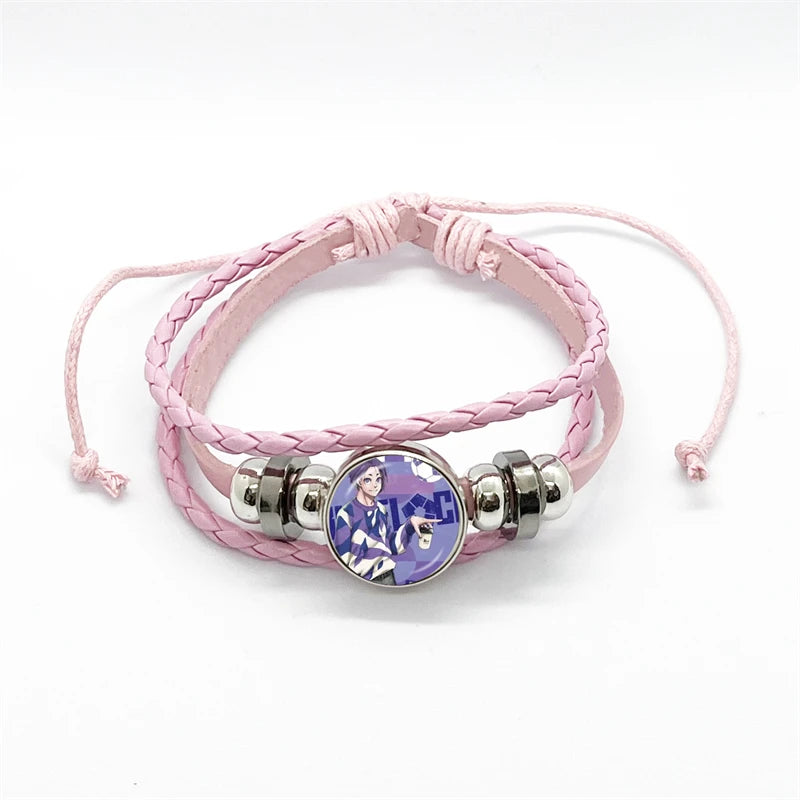 Anime Blue Lock Isagi Yoichi Chigiri Bachira Leather Bracelet Cosplay Unisex Adjustable Punk Wristband Jewelry Props