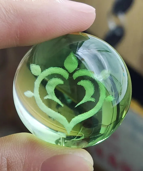 Genshin Impact Seven Elements Crystal Glass Ball 3D Three-dimensional Laser Engraving and Translucent Single Crystal Ball Game