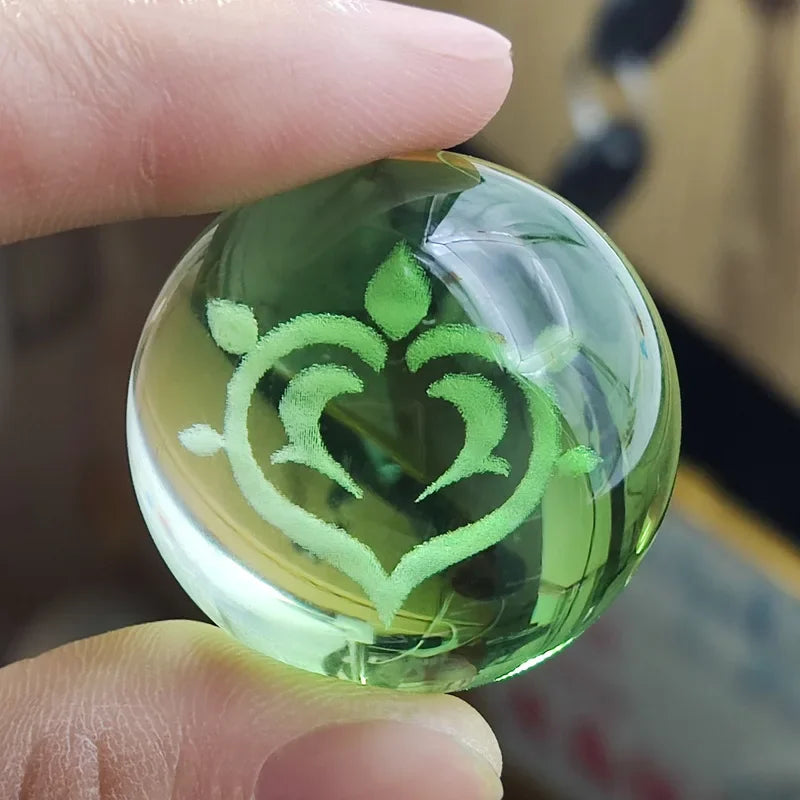 Genshin Impact Seven Elements Crystal Glass Ball 3D Three-dimensional Laser Engraving and Translucent Single Crystal Ball Game
