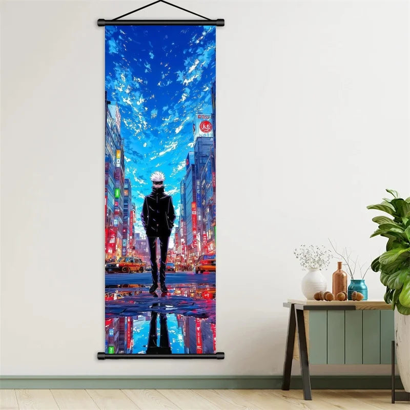 Anime Jujutsu Kaisen Gojo Satoru Hanging Scroll – Fabric Wall Art Poster 5