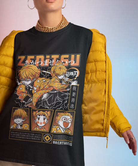 Agatsuma Zenitsu T-Shirt – Demon Slayer Kimetsu no Yaiba Anime Tee