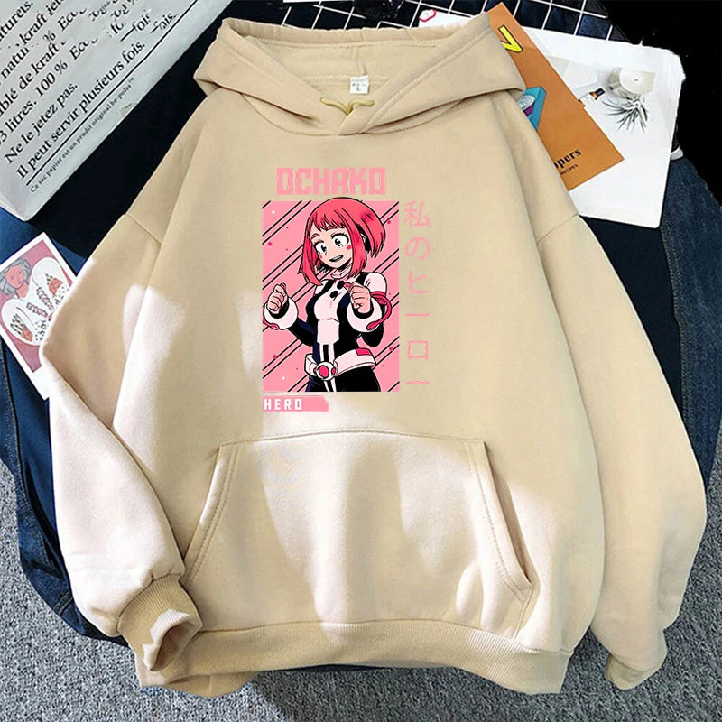 New Fashion Autumn Winter Sweatshirts Anime Ochaco Uraraka Printing Hoodies Fashion Women Men Streetwear Long Sleeve Pullover