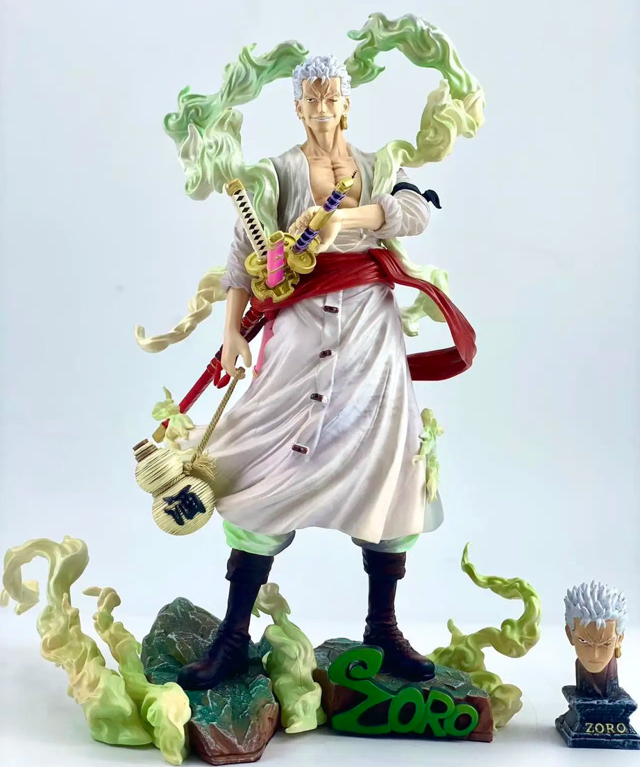 28cm Roronoa Zoro Figure One Piece Anime Figure Two Heads PVC Statue Model Doll Collection Desk Decoration Toys Birthday Gifts