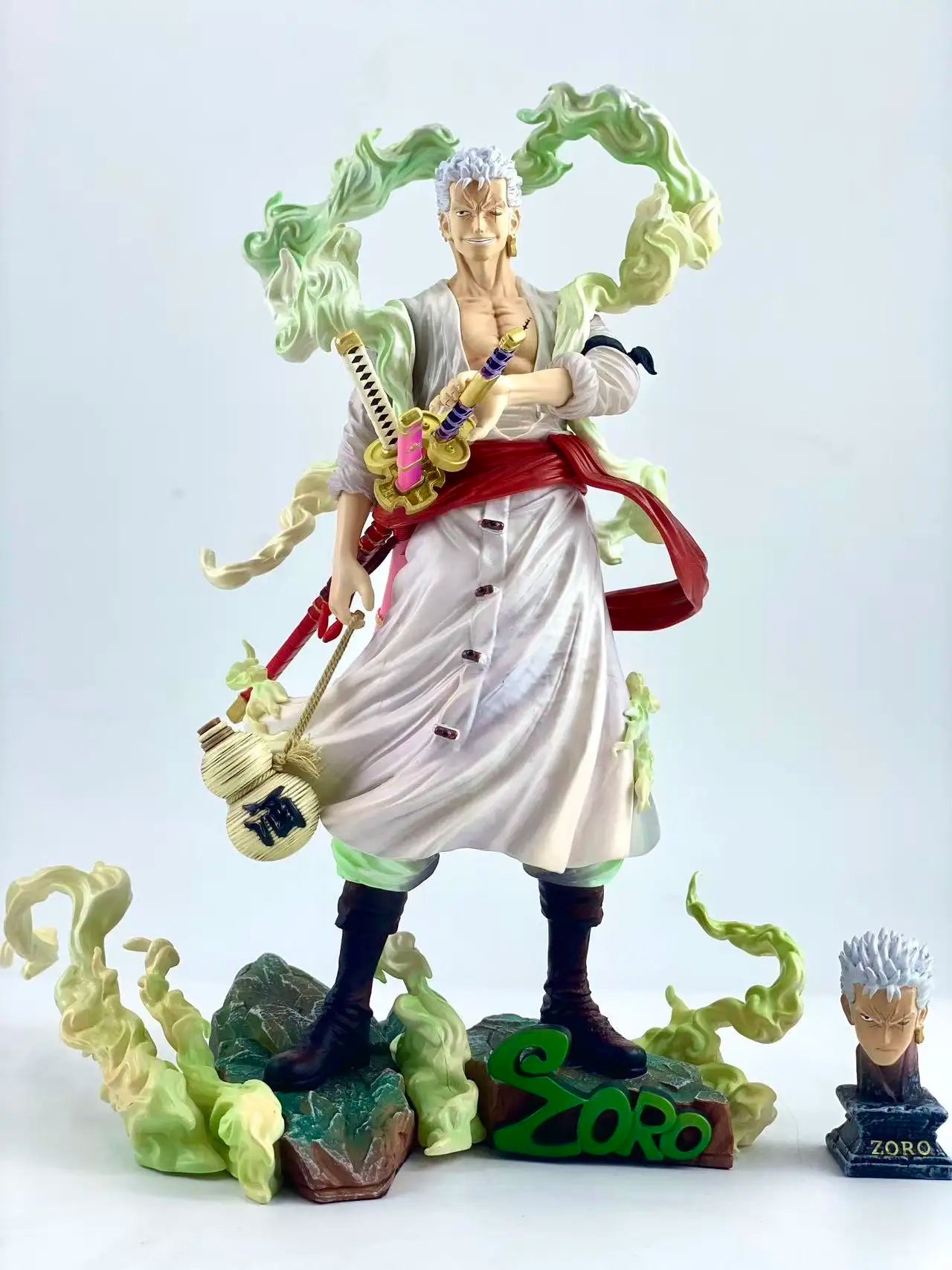 28cm Roronoa Zoro Figure One Piece Anime Figure Two Heads PVC Statue Model Doll Collection Desk Decoration Toys Birthday Gifts