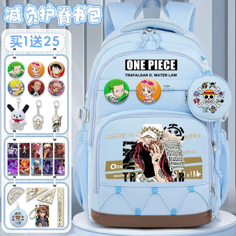 One Piece Luffy Backpack – Large Canvas School & Travel Bag