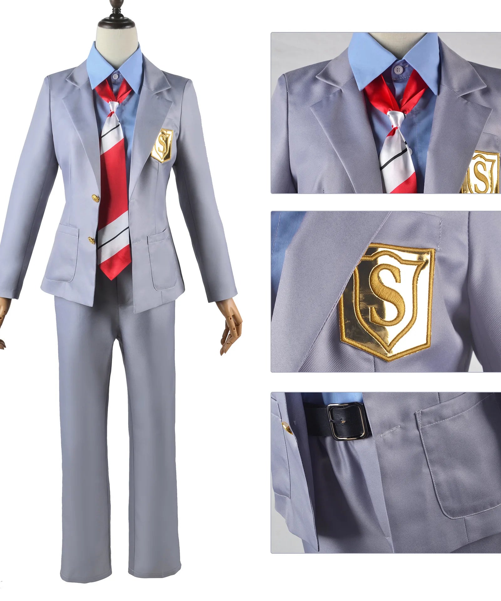 Anime Your Lie in April Miyazono Kaori Cosplay Costumes Arima Kousei Synthetic Wigs Pants Coat Jacket Skirt School Uniform Girls
