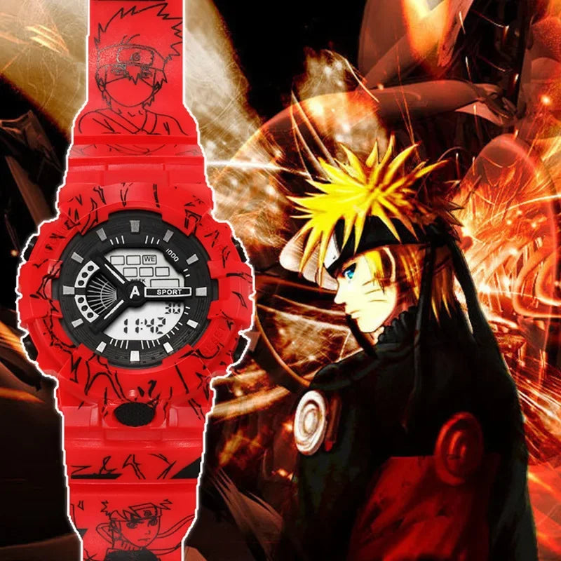 Naruto Kakashi Student Sport Watches Children's Watch Electronic WristWatch Waterproof Clock Digital Watch for Boys Girls Gift