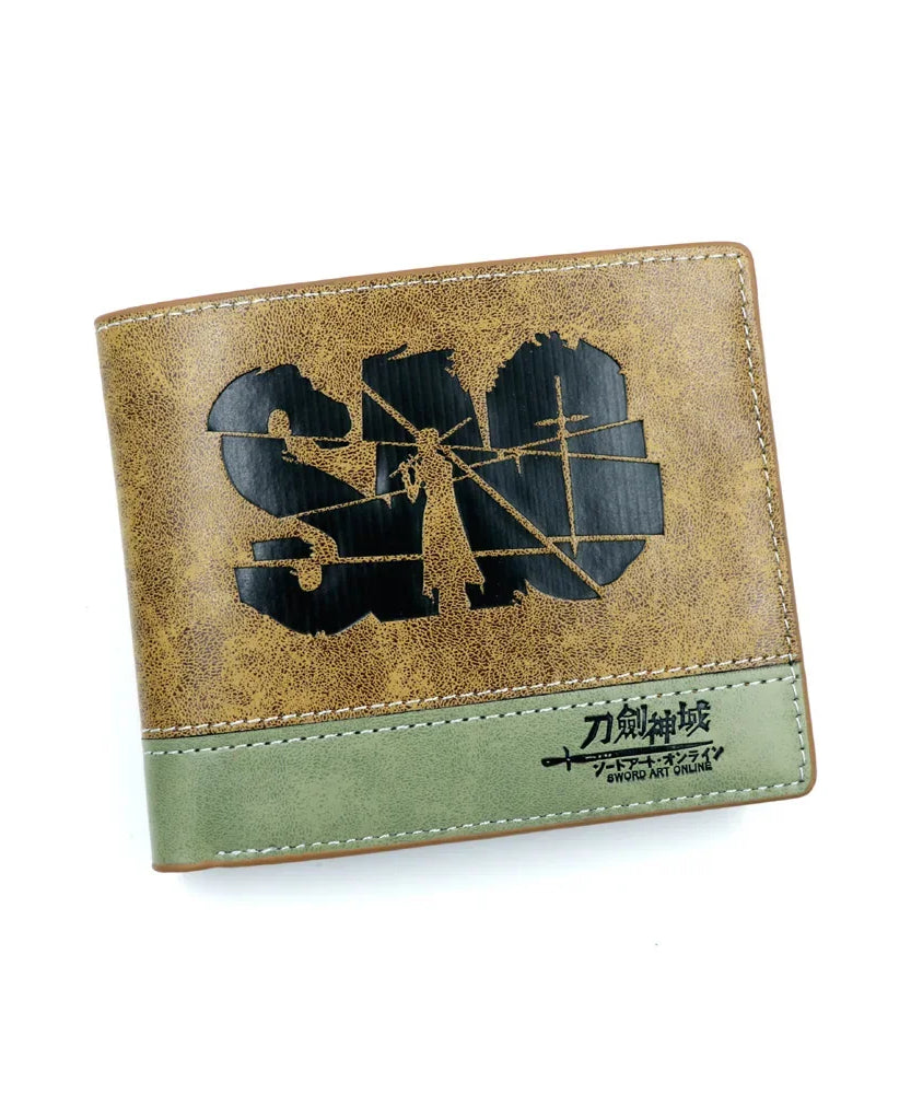 Anime demon slayer Man Bifold Wallets Khaki Card Holders Coin Purse
