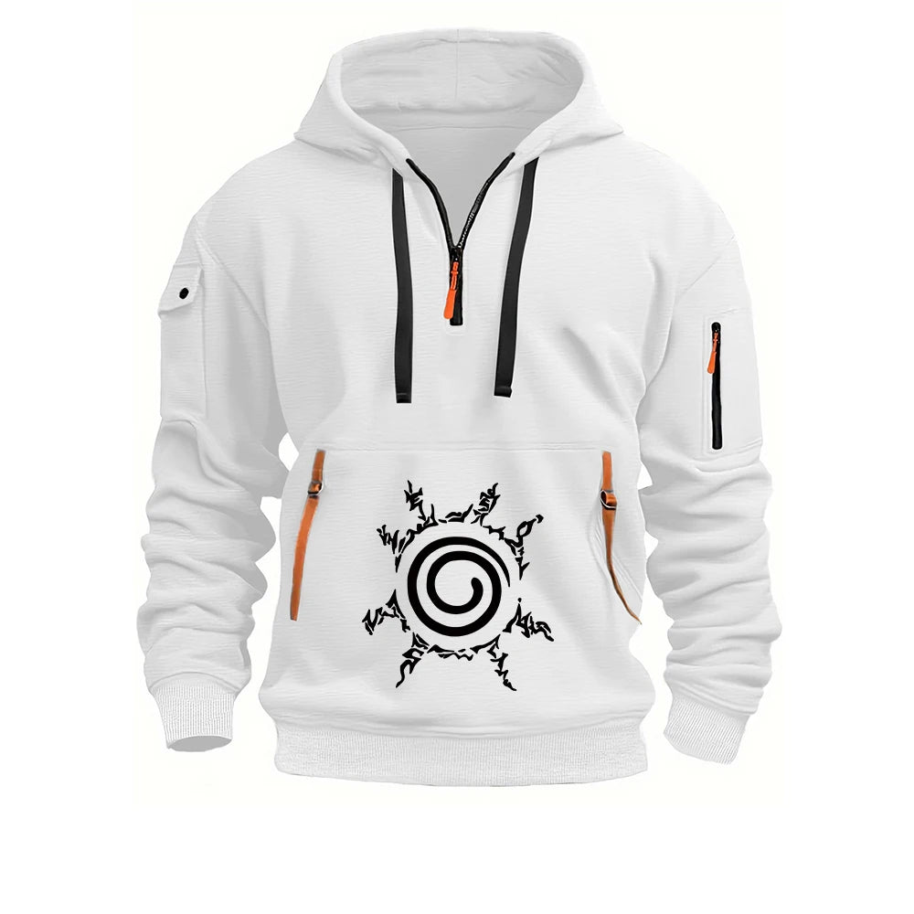 Anime Naruto Half-Zip Graphic Hoodie – Premium Long Sleeve Harajuku Pullover for Men & Women 5