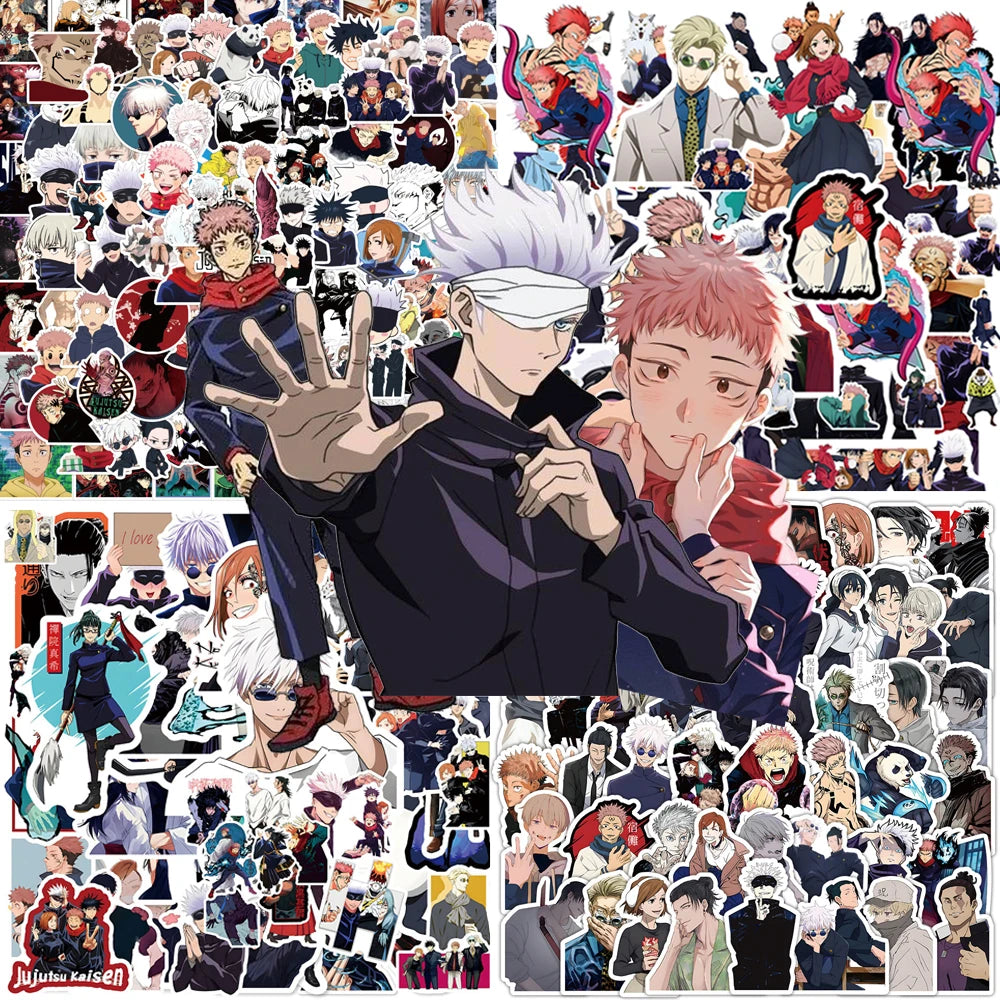 50/80/100pcs Vintage Jujutsu Kaisen Anime Stickers for Kid Toy DIY Laptop Skateboard Car Kawaii Decoration Sticker Decal