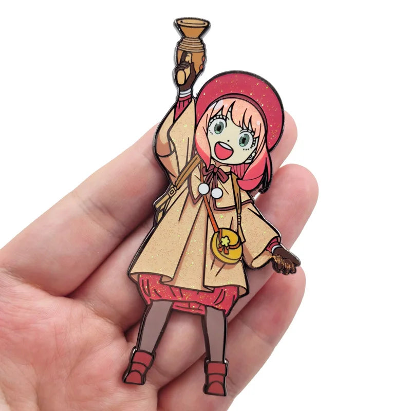 Spy X Family Anya Metal Enamel Pins Cute Brooch for Backpacks Fashion Anime Badge Accessories for Students and Fans