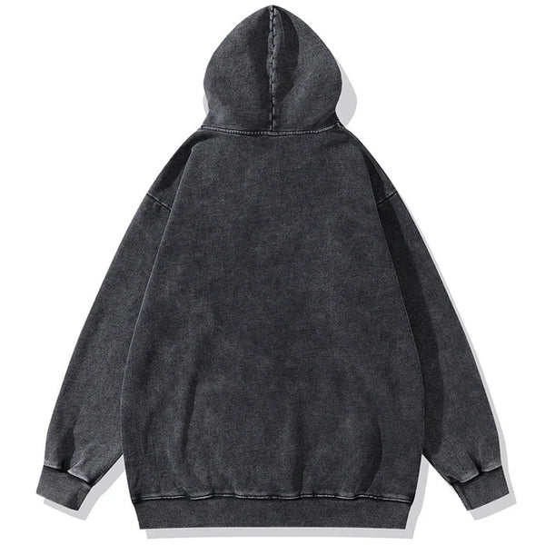 Anime Naruto Washed Vintage Hoodie – 100% Cotton Heavyweight Streetwear Pullover for Men & Women