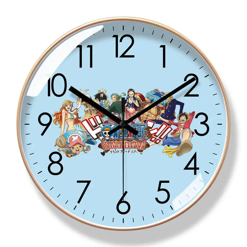One Piece Wall Clock – Luffy, Zoro & Chopper Silent Quartz Anime Home Decor