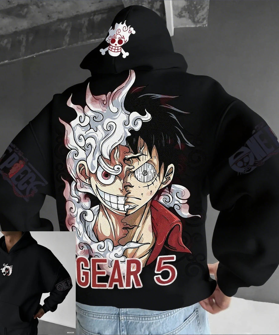 Anime Hoodie Men Women One Piece Luffy Gear 5 Nika Streetwear Casual Pullover Sweatshirt Autumn Winter Cosplay Long Sleeve Tops