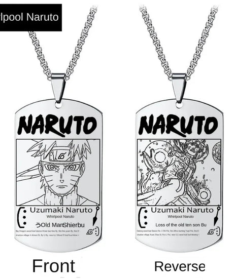 Naruto Kakashi Necklace Pendant Stainless Steel Chain Fashion Alloy Student Children Creative Necklace Clothing Accessories Gift