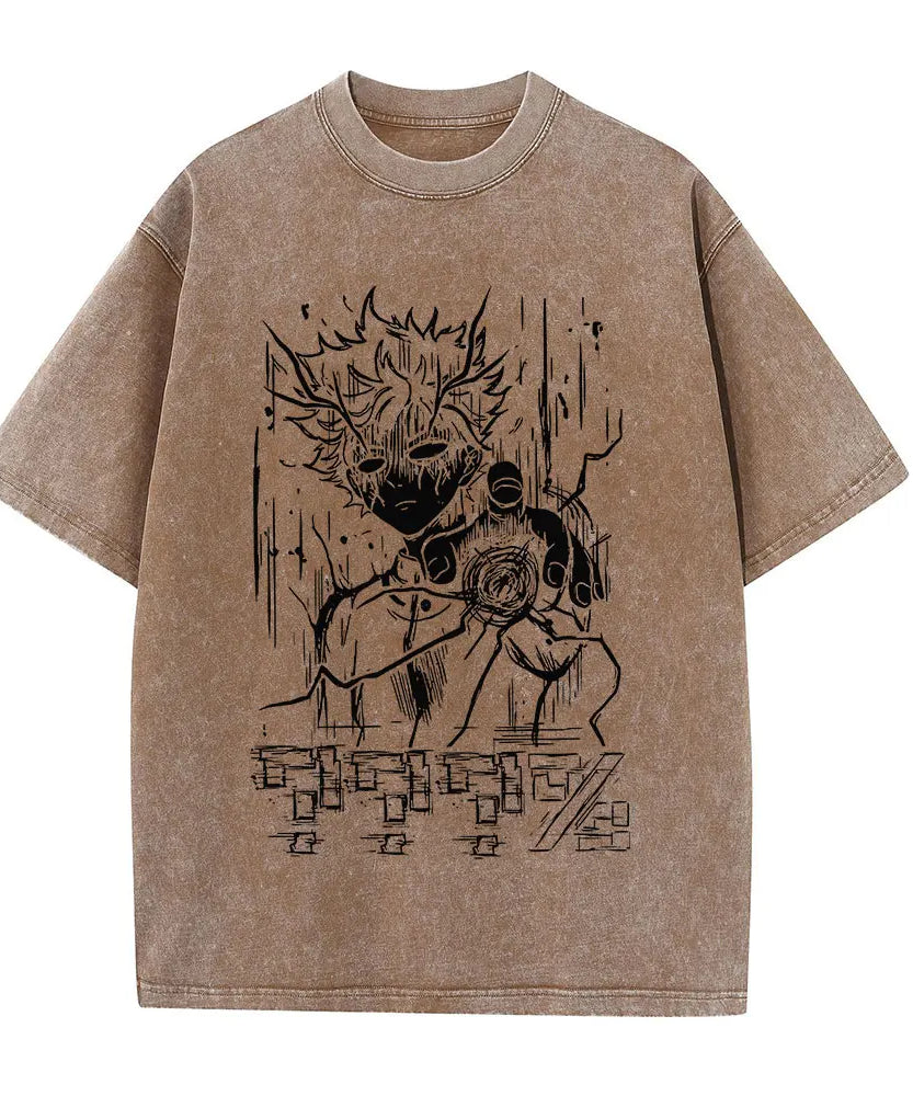 Mob Psycho 100 Vintage Graphic T-Shirt – Harajuku Streetwear Cotton Tee for Men