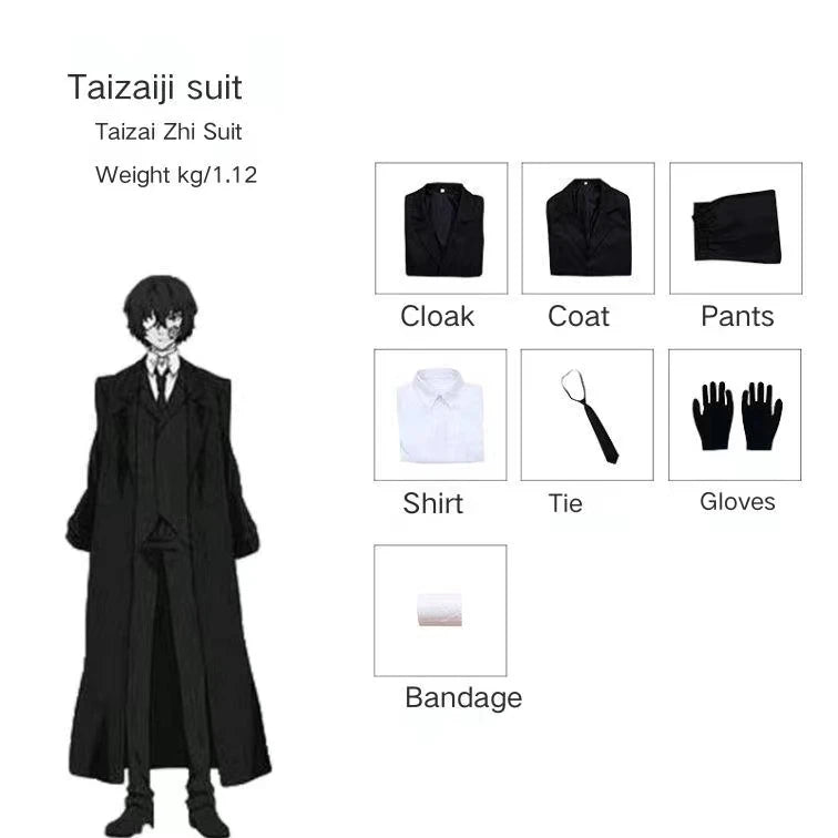 Bungo Stray Dogs Cosplay Costume, Nakahara Chuuya Halloween Costume, Anime Clothes, Adulto Fantasias Deguisement Garcons zones b