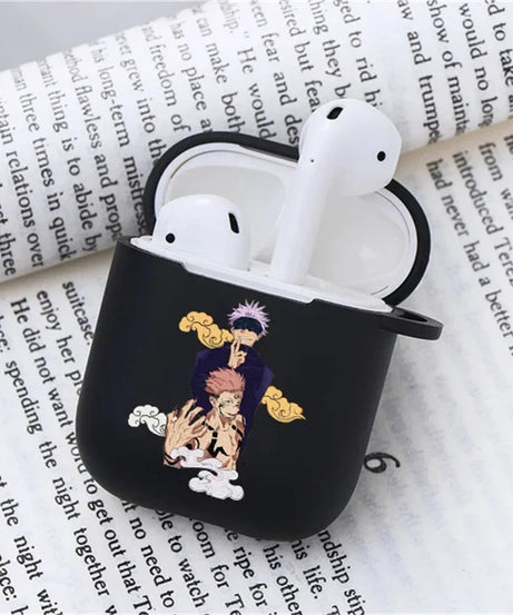 Anime Jujutsu Kaisen Case for Airpods 3 2 1 Pro Silicone Bluetooth Headphone Cover Gojo Satoru Air Pod Earphone Box Black Coque