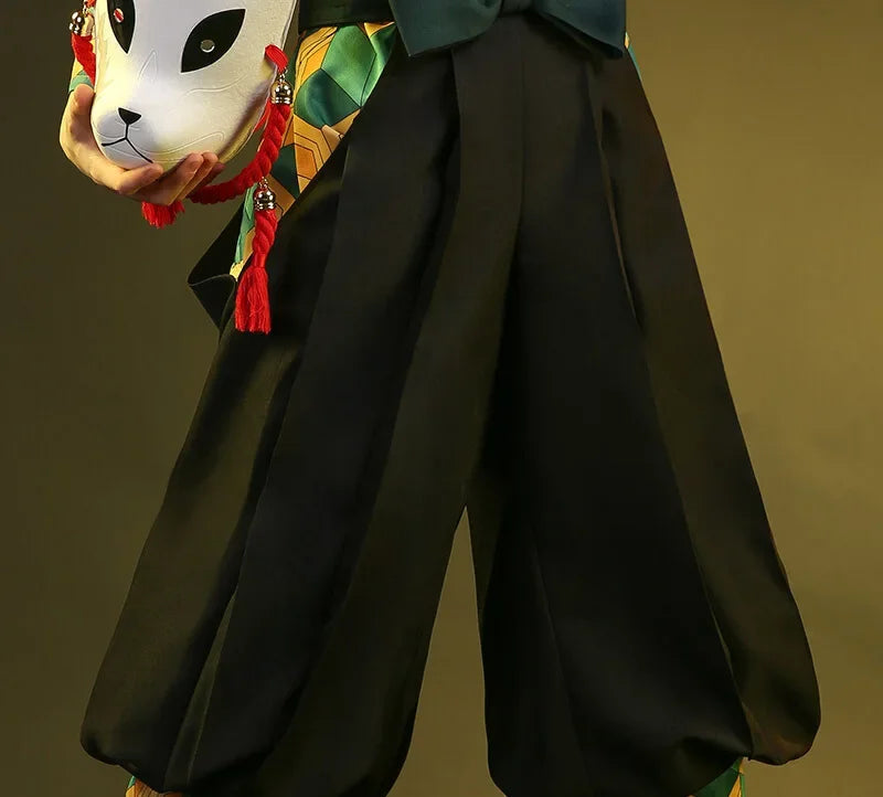 Anime Demon Slayer Sabito Cosplay Costume – Uniform, Haori & Wig Set 2