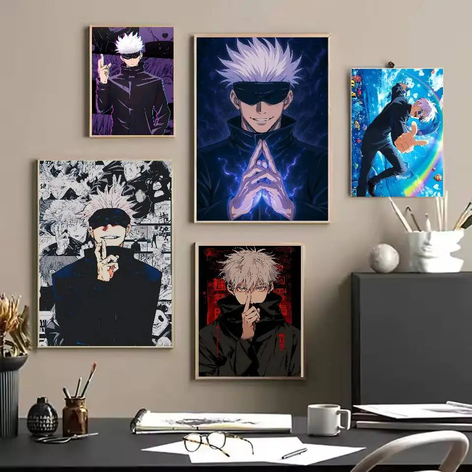 Anime Jujutsu Kaisen Gojo Satoru Poster – Self-Adhesive Waterproof Wall Sticker Decor 4